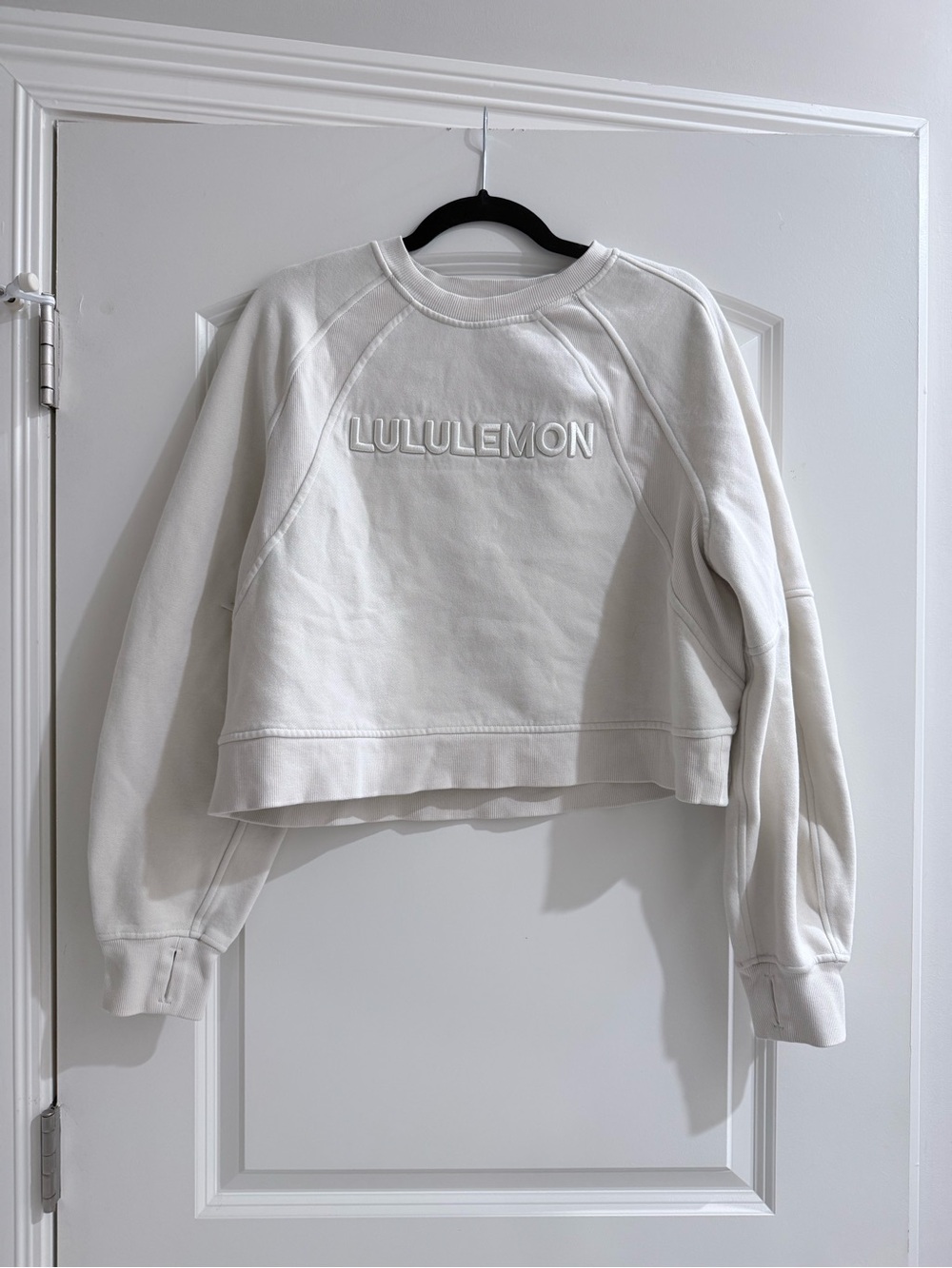 Lululemon Scuba Oversized Pullover Wordmark Bone M/L
